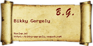Bikky Gergely névjegykártya